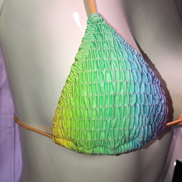 Rare Rainbow ruffle string style Bikini Top. (P10) - Picture 3 of 7